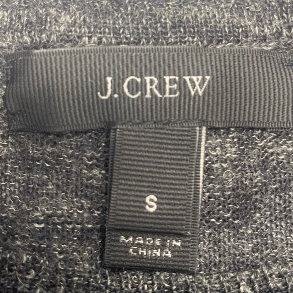 J. Crew Charcoal Gray Crewneck Sweater W SM 3/4 SL LINEN ALPACA WOOL ACRYLIC